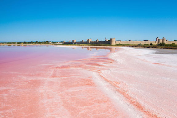 wide-angle-shot-multicolored-salt-lakes-camarque-france